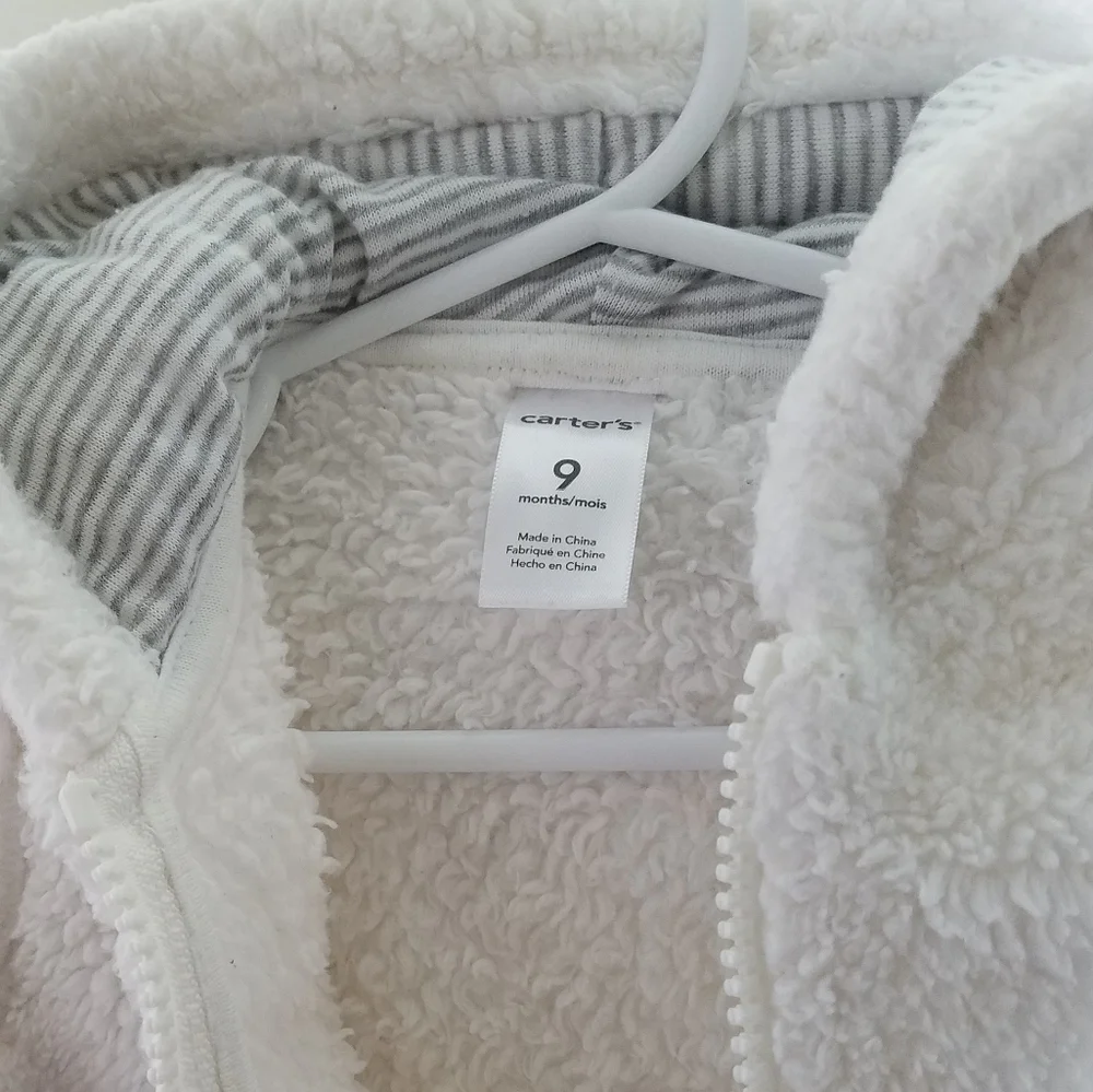 Carter's Plush Zip Up Bear Hooded Jacket 9m